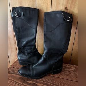 Black Leather Riding Boots